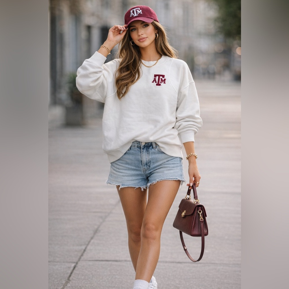 Lululemon Texas A&M White Sweatshirt with Logo